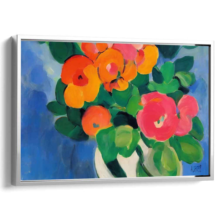 Painterly Petal Dance: Fauvist Floral Still Life on Canvas