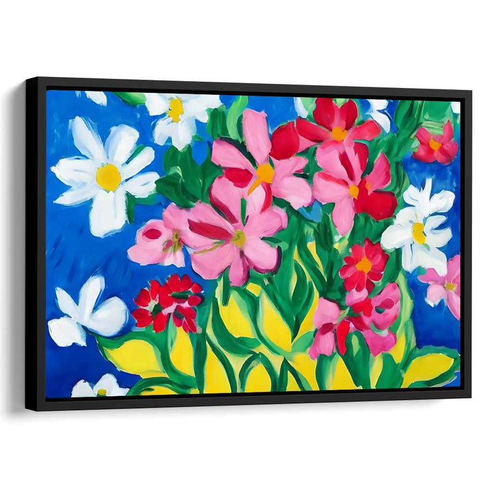 Blooming Brush Strokes: Bold Floral Arrangement Canvas Art Print