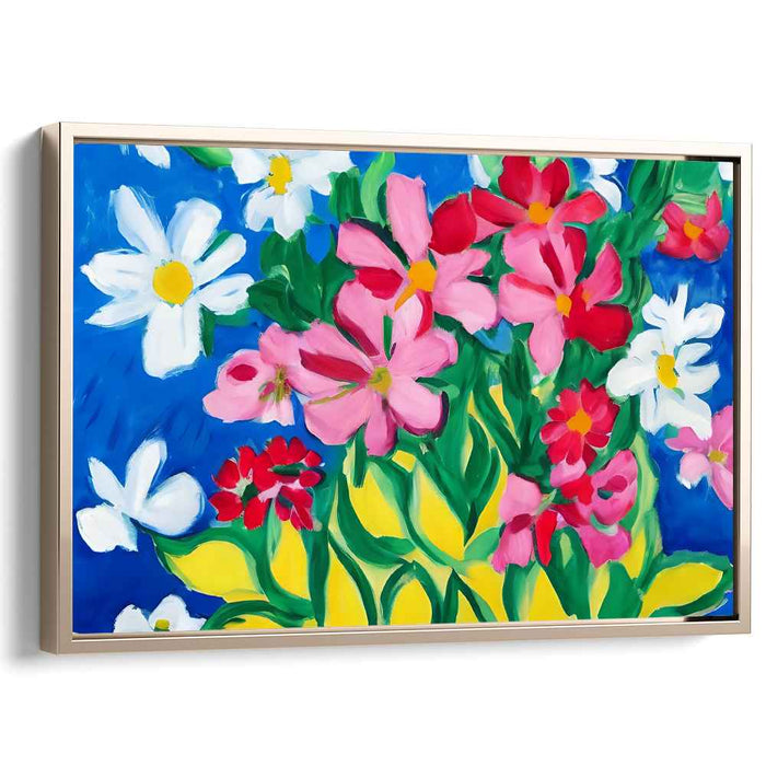 Blooming Brush Strokes: Bold Floral Arrangement Canvas Art Print