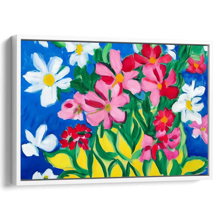 Blooming Brush Strokes: Bold Floral Arrangement Canvas Art Print