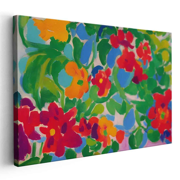 Whispers of Chromatic Meadows: Colorful Abstract Garden Canvas Art