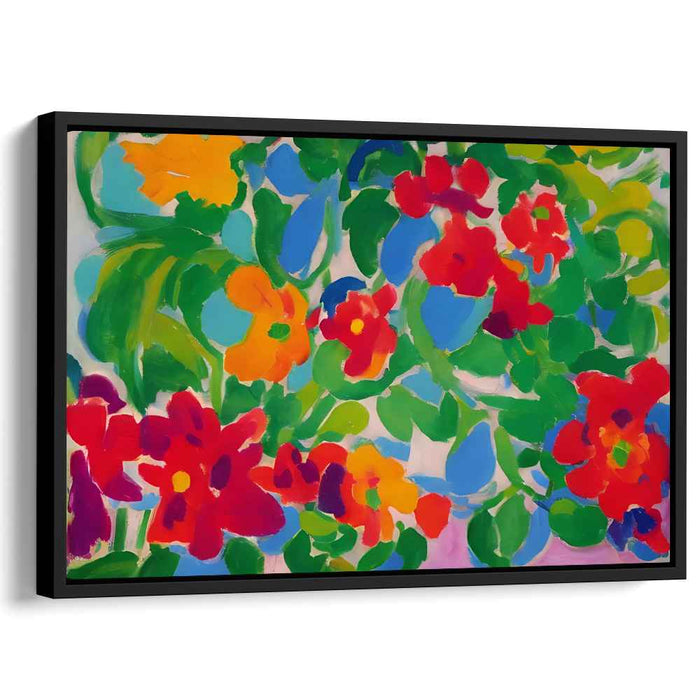 Whispers of Chromatic Meadows: Colorful Abstract Garden Canvas Art