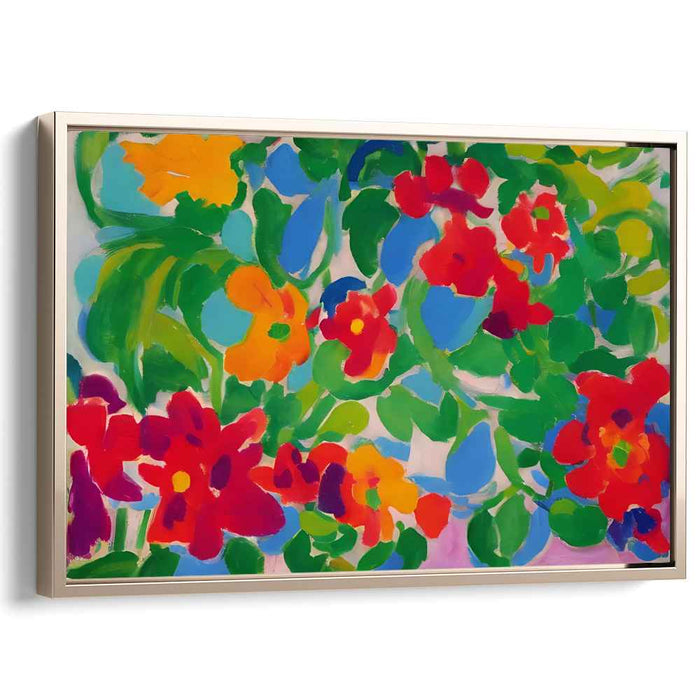Whispers of Chromatic Meadows: Colorful Abstract Garden Canvas Art