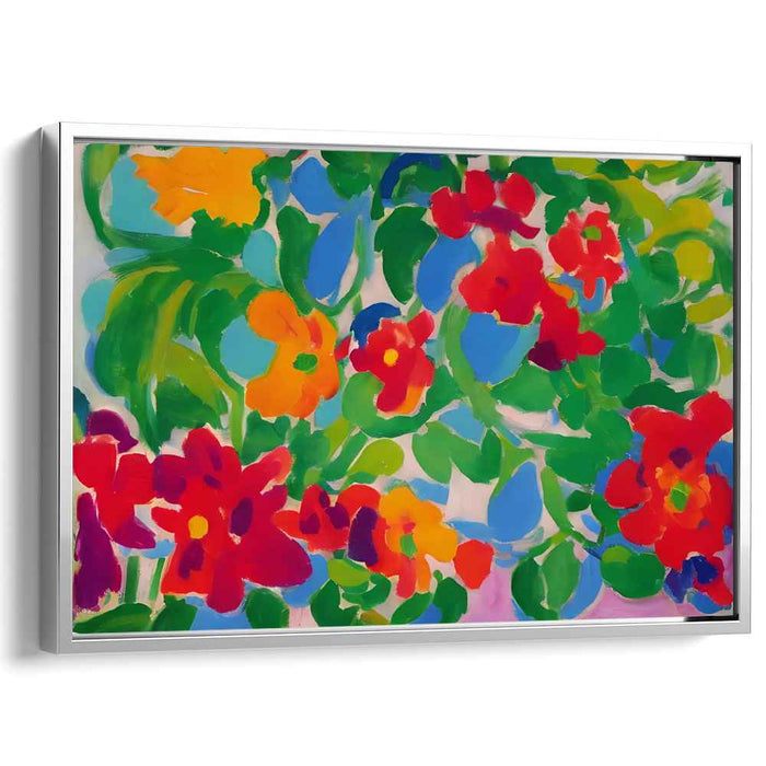 Whispers of Chromatic Meadows: Colorful Abstract Garden Canvas Art