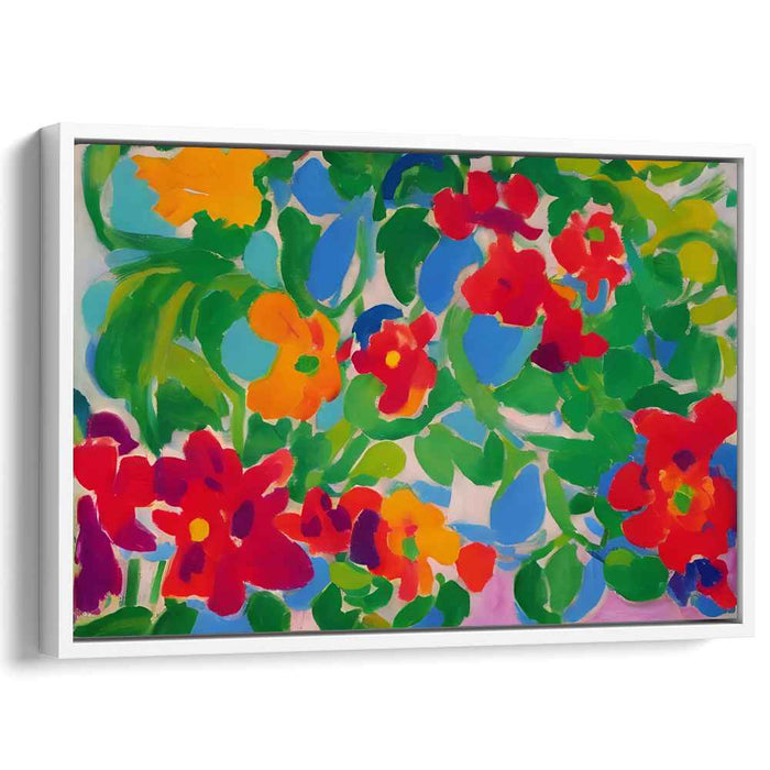 Whispers of Chromatic Meadows: Colorful Abstract Garden Canvas Art