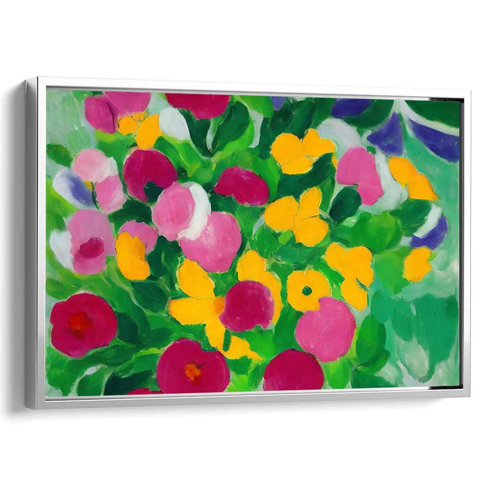 Blossoms in Colorful Brushstrokes: Vibrant Floral Impressionist Canvas Art Print