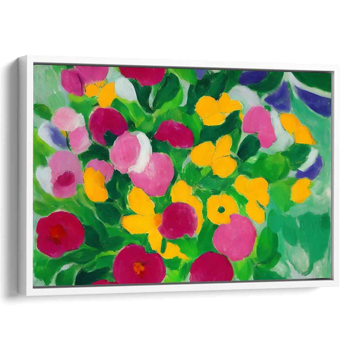 Blossoms in Colorful Brushstrokes: Vibrant Floral Impressionist Canvas Art Print