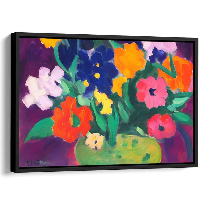 Quirky Blooms Abound: Fauvist Inspired Floral Canvas Art Print