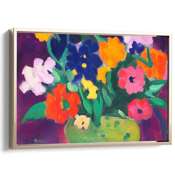 Quirky Blooms Abound: Fauvist Inspired Floral Canvas Art Print