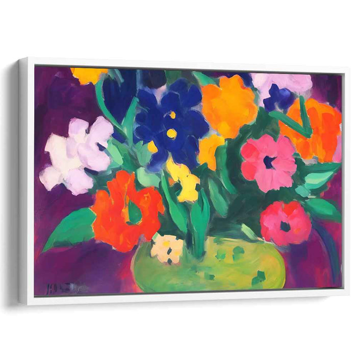 Quirky Blooms Abound: Fauvist Inspired Floral Canvas Art Print