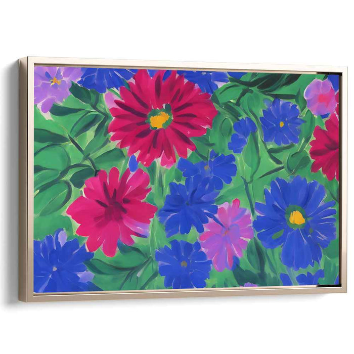 Vivid Blossom Fiesta: Fauvist Floral Celebration Canvas Art Print