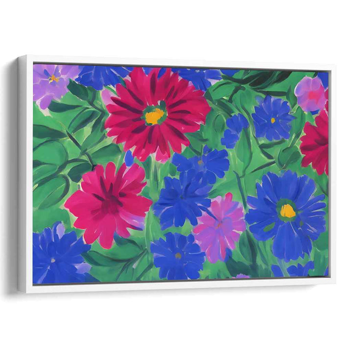 Vivid Blossom Fiesta: Fauvist Floral Celebration Canvas Art Print