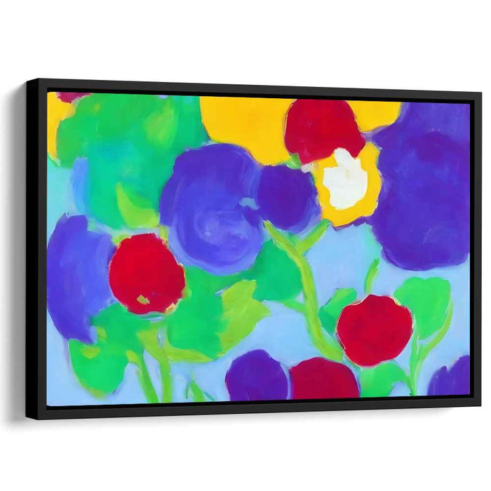 Whirlwind Petal Dance: Vibrant Abstract Flower Canvas Art Print