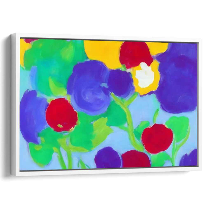 Whirlwind Petal Dance: Vibrant Abstract Flower Canvas Art Print
