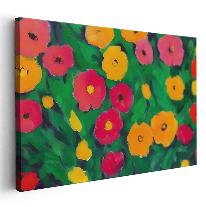 Spectral Petals Dance Wildly: Vibrant Blossoms on Canvas