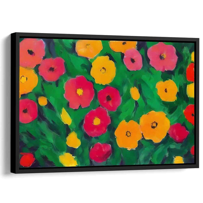 Spectral Petals Dance Wildly: Vibrant Blossoms on Canvas