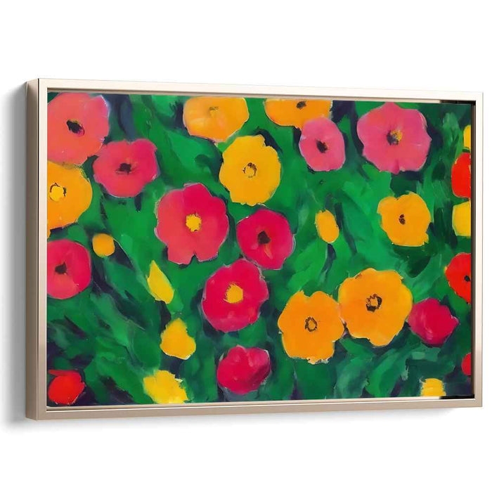 Spectral Petals Dance Wildly: Vibrant Blossoms on Canvas