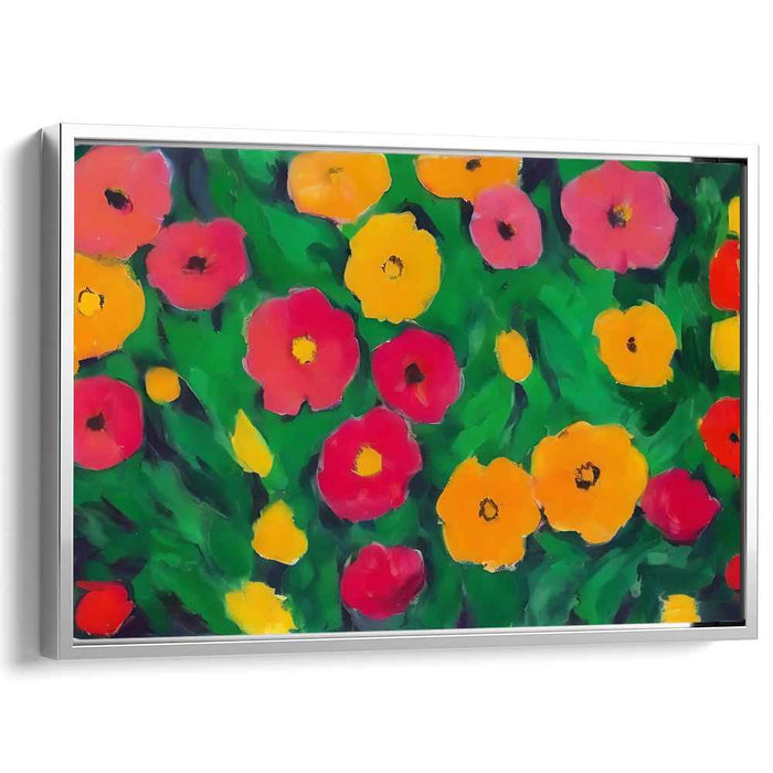 Spectral Petals Dance Wildly: Vibrant Blossoms on Canvas