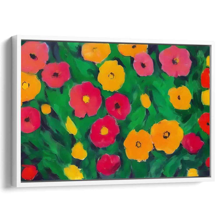 Spectral Petals Dance Wildly: Vibrant Blossoms on Canvas