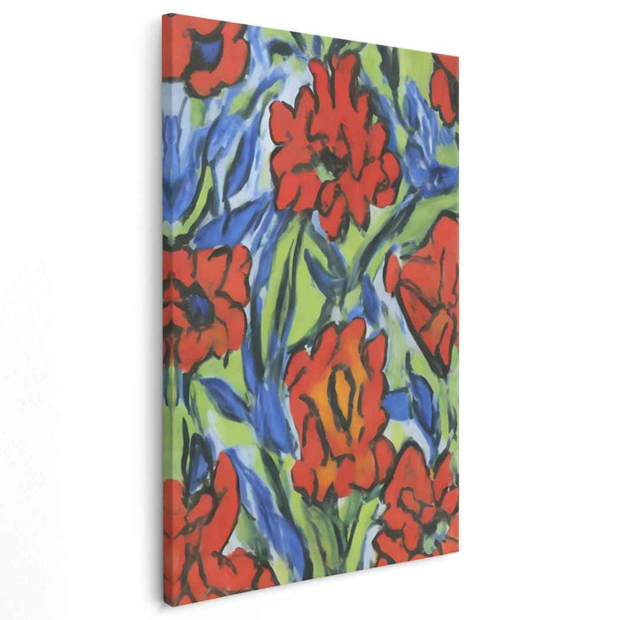 Crimson Sonata: A Fauvist Floral Symphony in Red