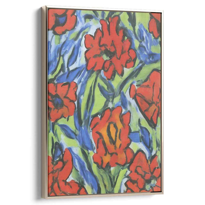 Crimson Sonata: A Fauvist Floral Symphony in Red