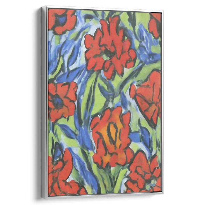 Crimson Sonata: A Fauvist Floral Symphony in Red