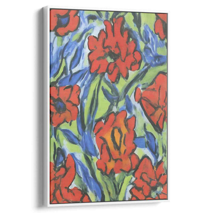 Crimson Sonata: A Fauvist Floral Symphony in Red