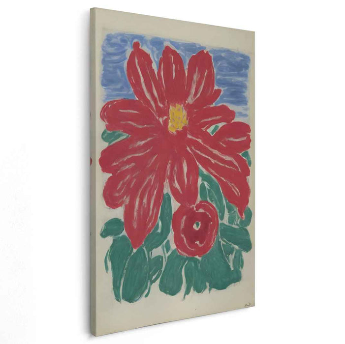 Radiant Red Blossom: Bold and Vibrant Floral Canvas Art Print