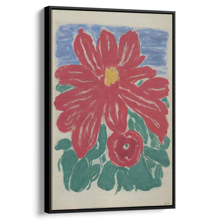 Radiant Red Blossom: Bold and Vibrant Floral Canvas Art Print