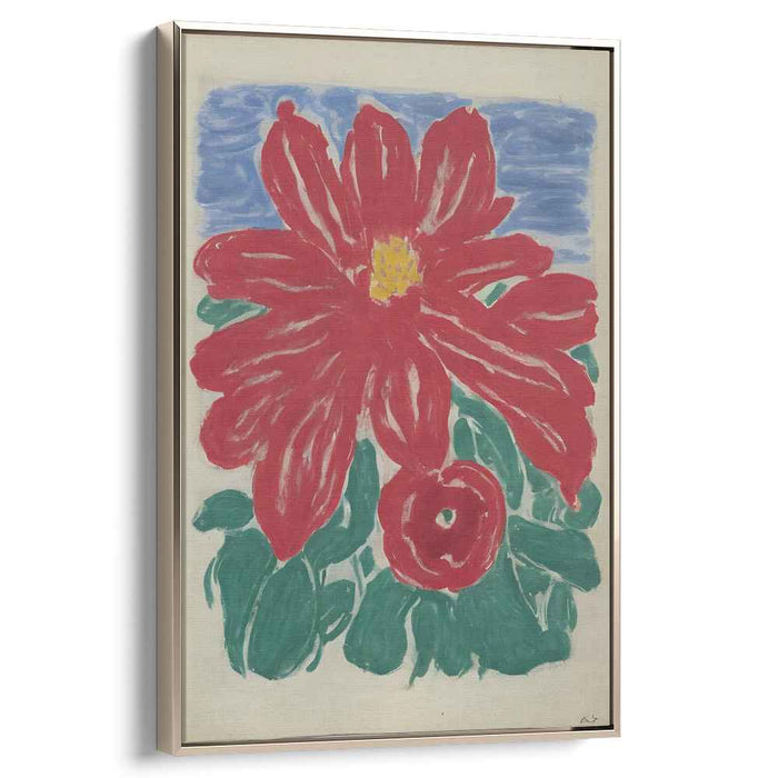 Radiant Red Blossom: Bold and Vibrant Floral Canvas Art Print