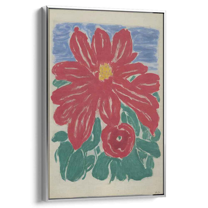 Radiant Red Blossom: Bold and Vibrant Floral Canvas Art Print