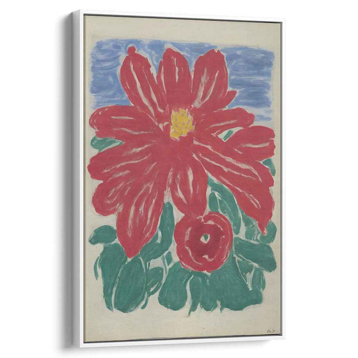 Radiant Red Blossom: Bold and Vibrant Floral Canvas Art Print