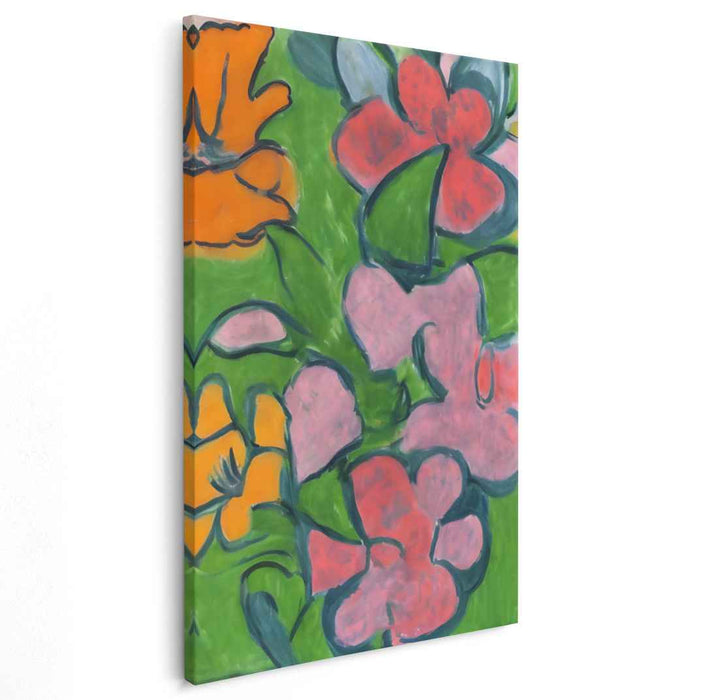 Blossom Burst Spectrum Infusion: Vibrant Abstract Flower Canvas Art Print