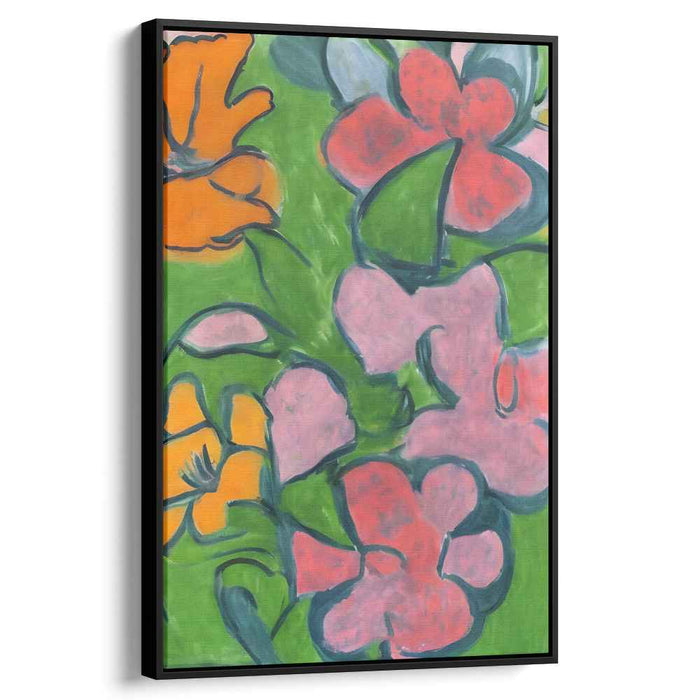Blossom Burst Spectrum Infusion: Vibrant Abstract Flower Canvas Art Print