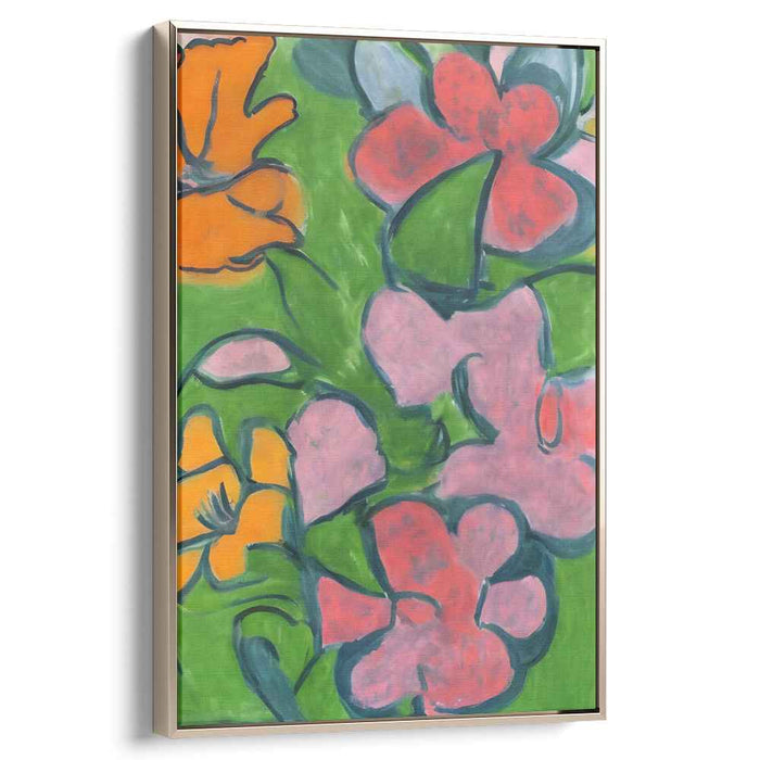 Blossom Burst Spectrum Infusion: Vibrant Abstract Flower Canvas Art Print