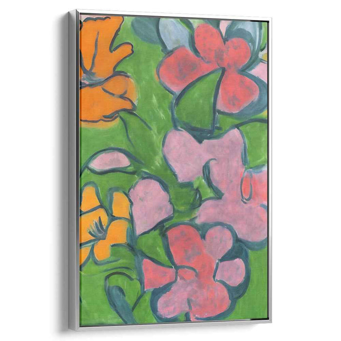 Blossom Burst Spectrum Infusion: Vibrant Abstract Flower Canvas Art Print