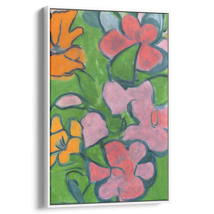 Blossom Burst Spectrum Infusion: Vibrant Abstract Flower Canvas Art Print