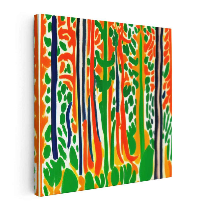 Canopy's Secret Song: Lush Jungle Abstract Art Canvas Print