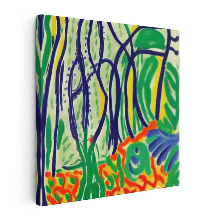 Tropical Abstract: Vibrant Fauvist Garden Canvas Art Print
