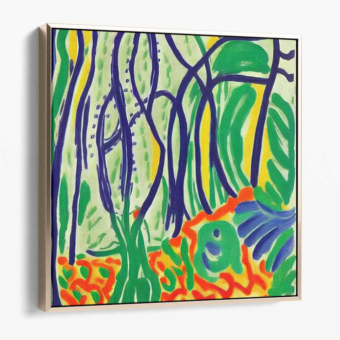 Tropical Abstract: Vibrant Fauvist Garden Canvas Art Print