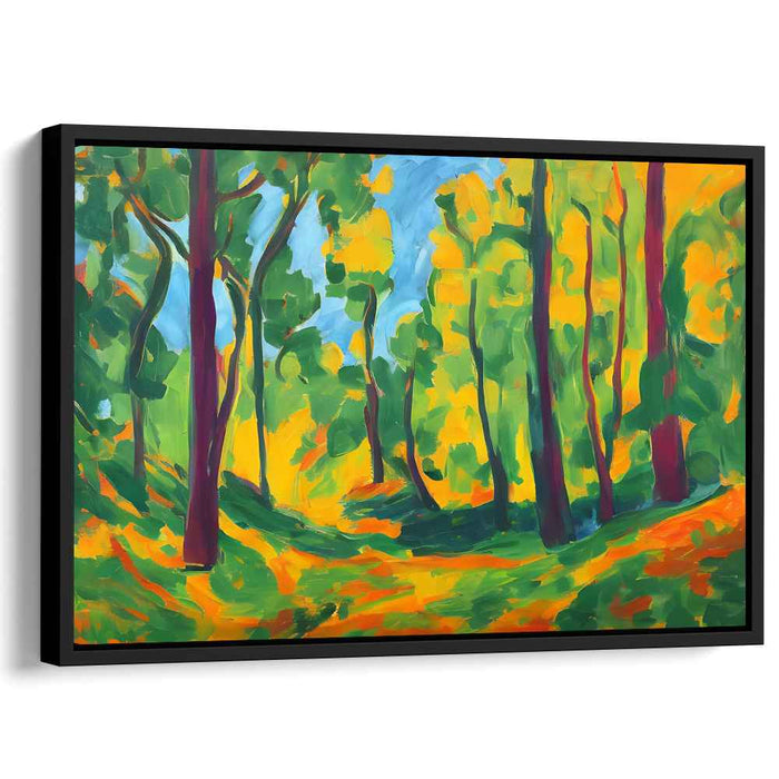 Luminous Forest Glade: Expressionist Nature Canvas Art