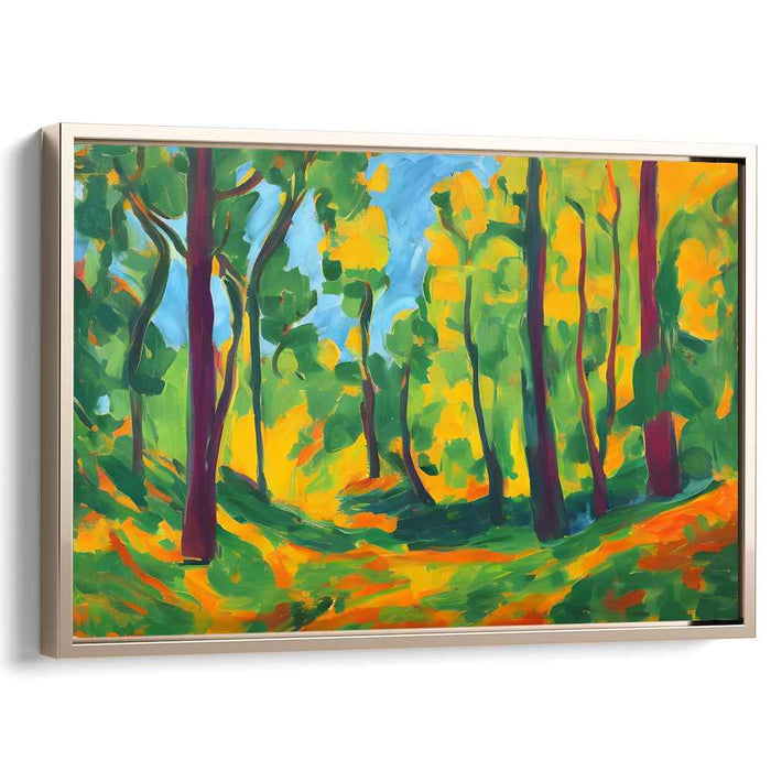 Luminous Forest Glade: Expressionist Nature Canvas Art