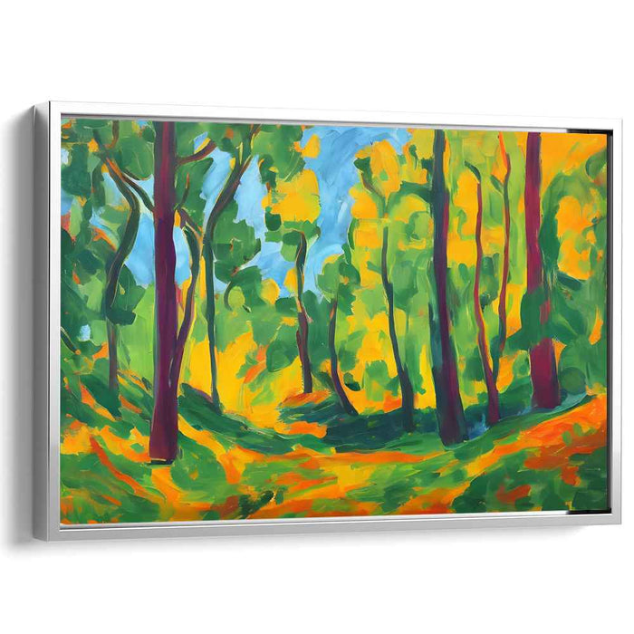 Luminous Forest Glade: Expressionist Nature Canvas Art