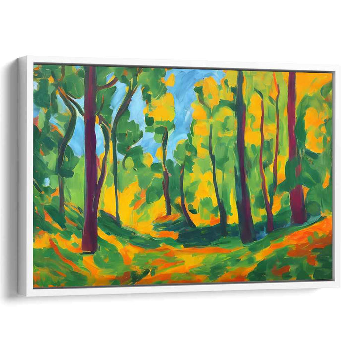 Luminous Forest Glade: Expressionist Nature Canvas Art