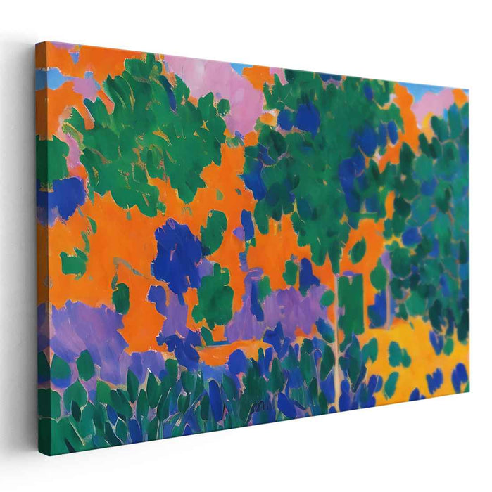 Vivid Spectrum Waltz: Fauvist Landscape Canvas Art Print