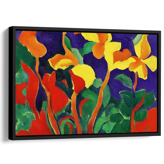Petals Dance Silently: Vivid Floral Expressionism Canvas Art