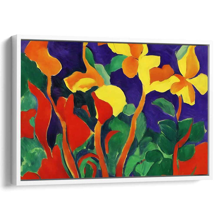 Petals Dance Silently: Vivid Floral Expressionism Canvas Art