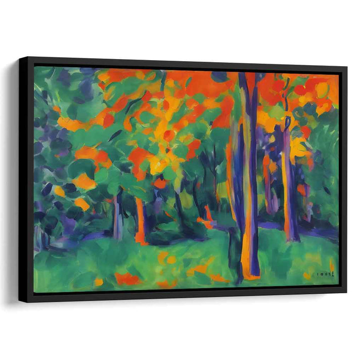 Energized Forest: Vibrant Expressionist Landscape Canvas Art Print