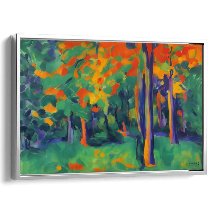 Energized Forest: Vibrant Expressionist Landscape Canvas Art Print