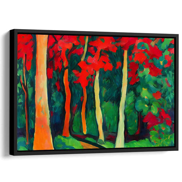 Chromatic Contrast Harmony: Fauvist Red and Green Canvas Art Print